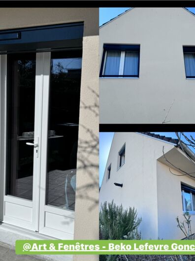 Fenêtres PVC Blanches + Volet roulant alu RAL 7016